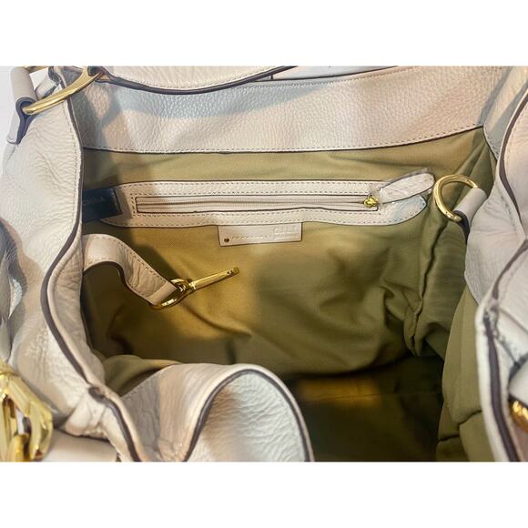 Gili Got It Love It Gray Leather Shoulder Bag With Gold Accents And Tassel EUC - Picture 8 of 11